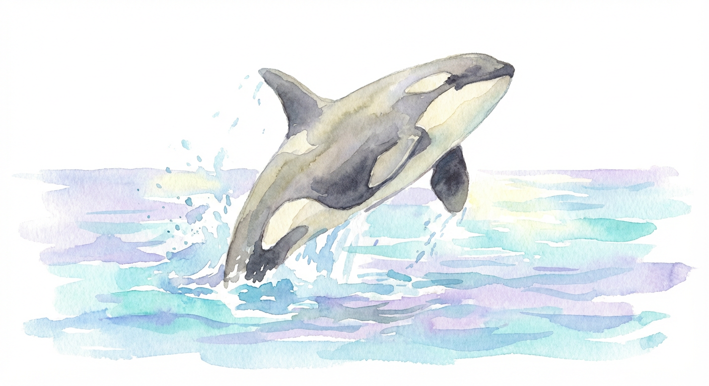 Kosatka – watercolor ilustrace