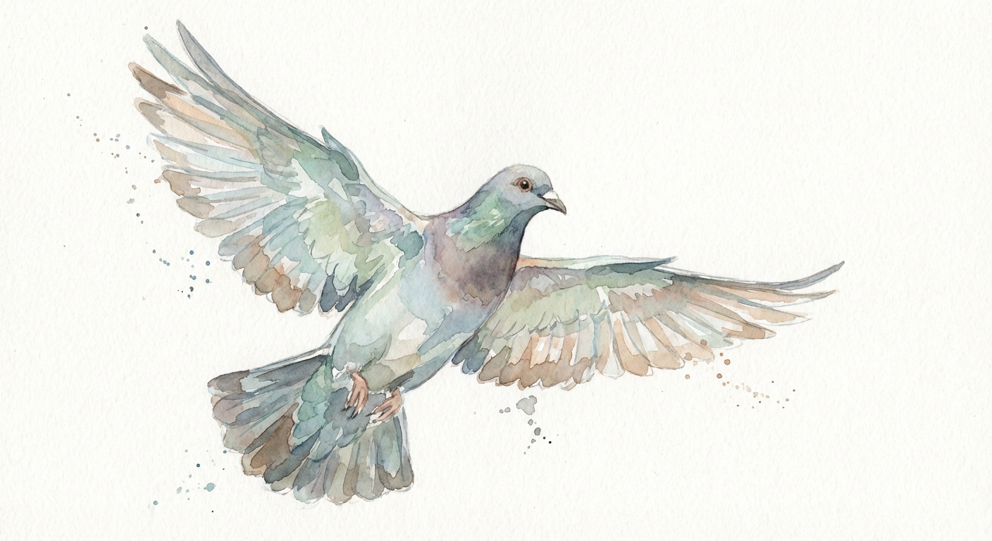 Holub – watercolor ilustrace