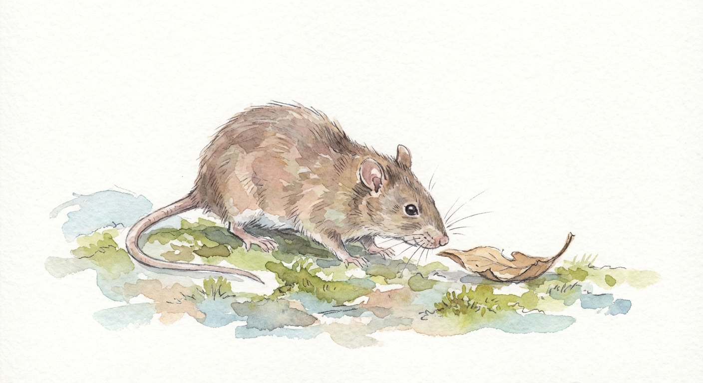 Krysa – watercolor ilustrace