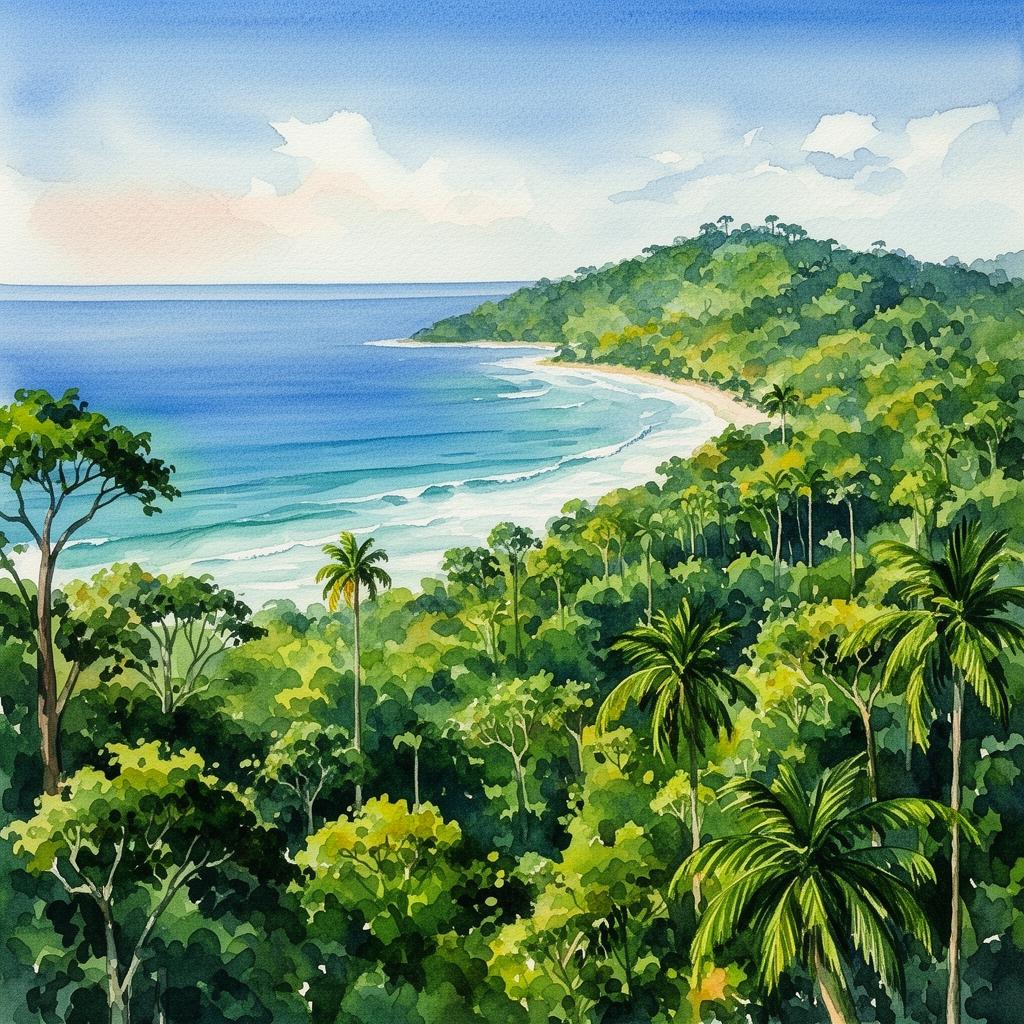 Atlantský prales – watercolor